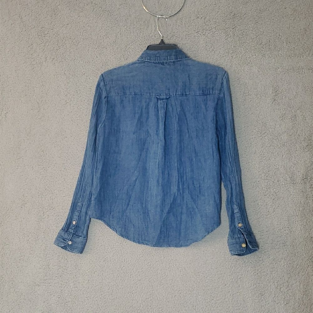 Faherty Women's Indigo Casual Button Down Shirt Size S - Picture 2 of 5